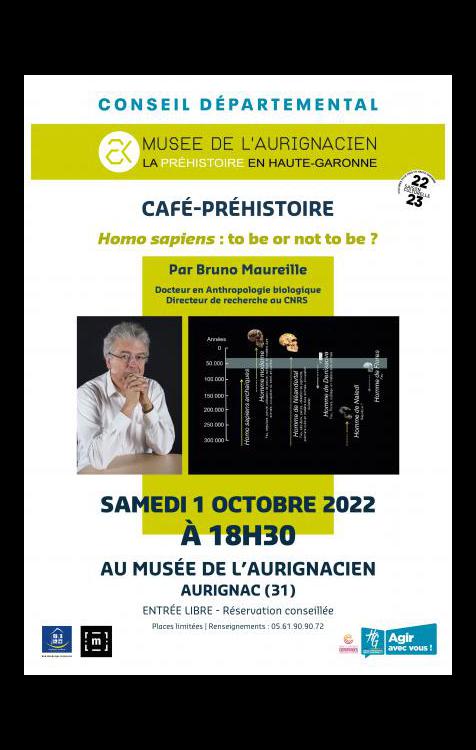 Samedi 1 octobre à 18h30 | Café-préhistoire : Conférence de Bruno Maureille : Homo sapiens to be or not to be ?