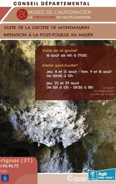 Visite de la grotte Coupe-Gorge de Montmaurin et initiation à la Post-fouille